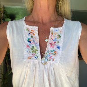 Vintage Anthropologie Ombré Embroidered Tank Top